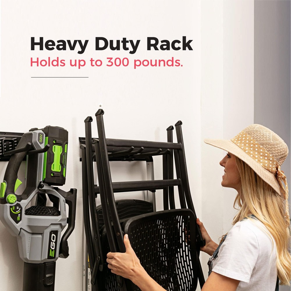 Garage Tool Organizer Wall Mount 48 inches Sturdy Storage Rack with Adjustable H