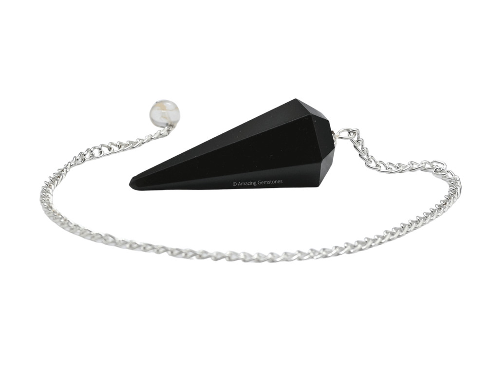 Black Obsidian Dowsing Crystal Pendulum