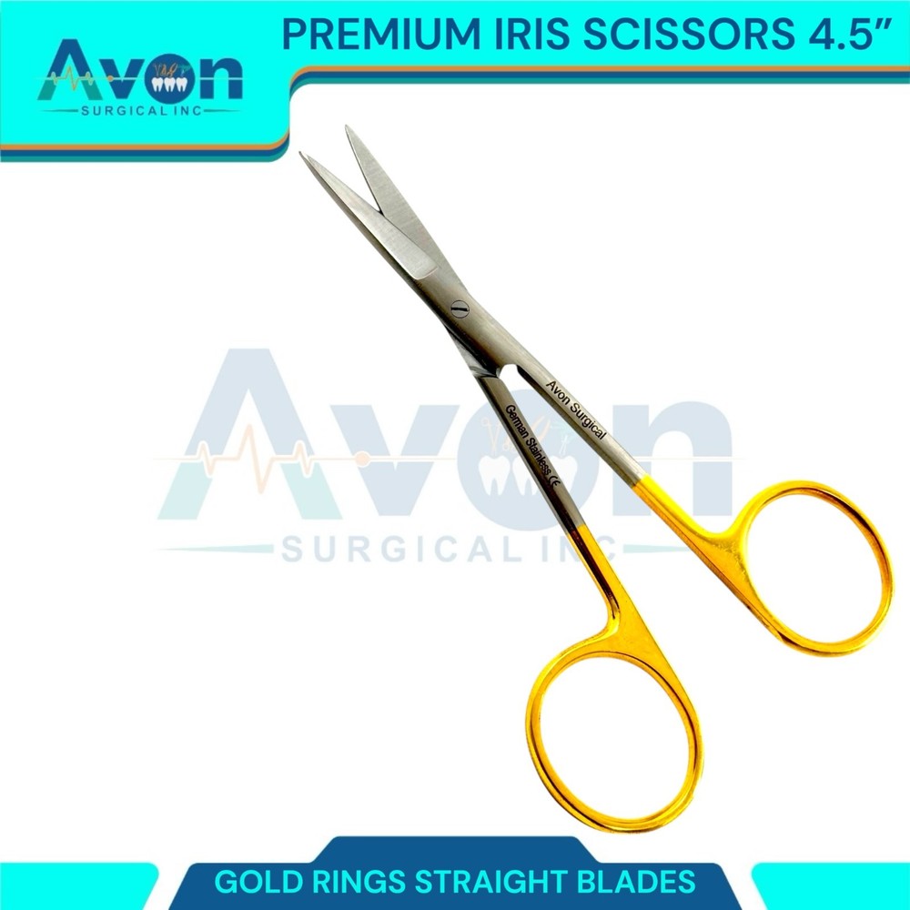 Premium Iris Scissors 4.5" w/ STR Sharp Points - Veterinary, Dental - Stainless