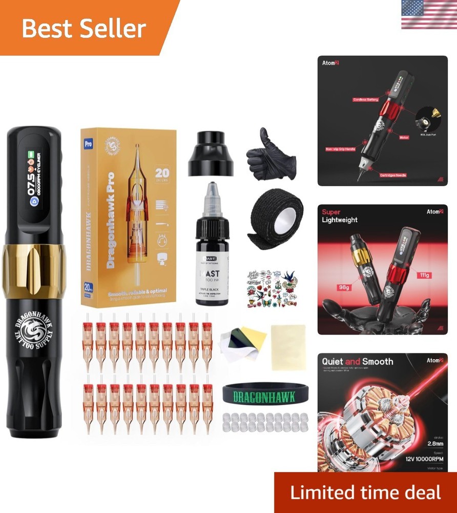 Atom2 Tattoo Kit Wireless Pro Gun Machine Part Number Not Specified Replacement