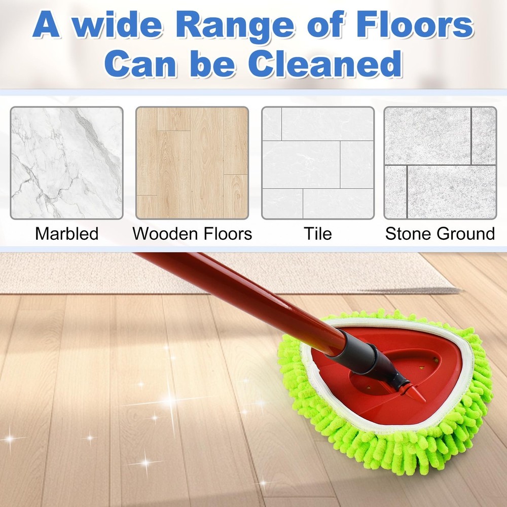 Chenille Mop Refills 6 Pack, Deep Cleaning, Fits Spin Mop, Green