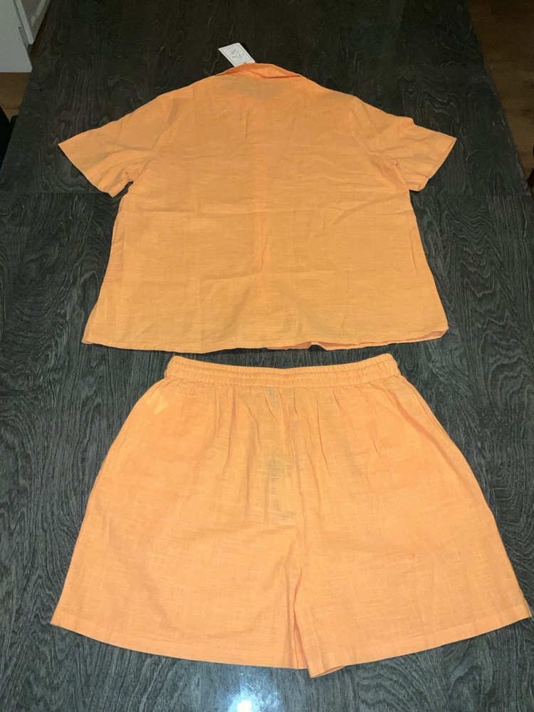 Orange Two Piece Short Co-Ord Set