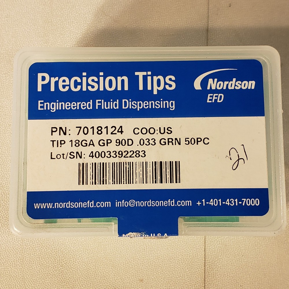 Nordson 7018124 Precision Tips Engineered Fluid Dispensing 21 Pieces