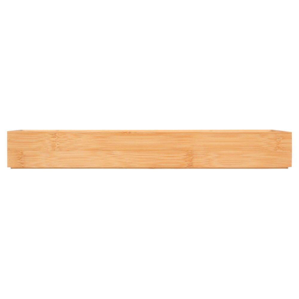 Bamboo Drawer Organizer 2 Pack Long Storage Tray Kitchen Desk Divider