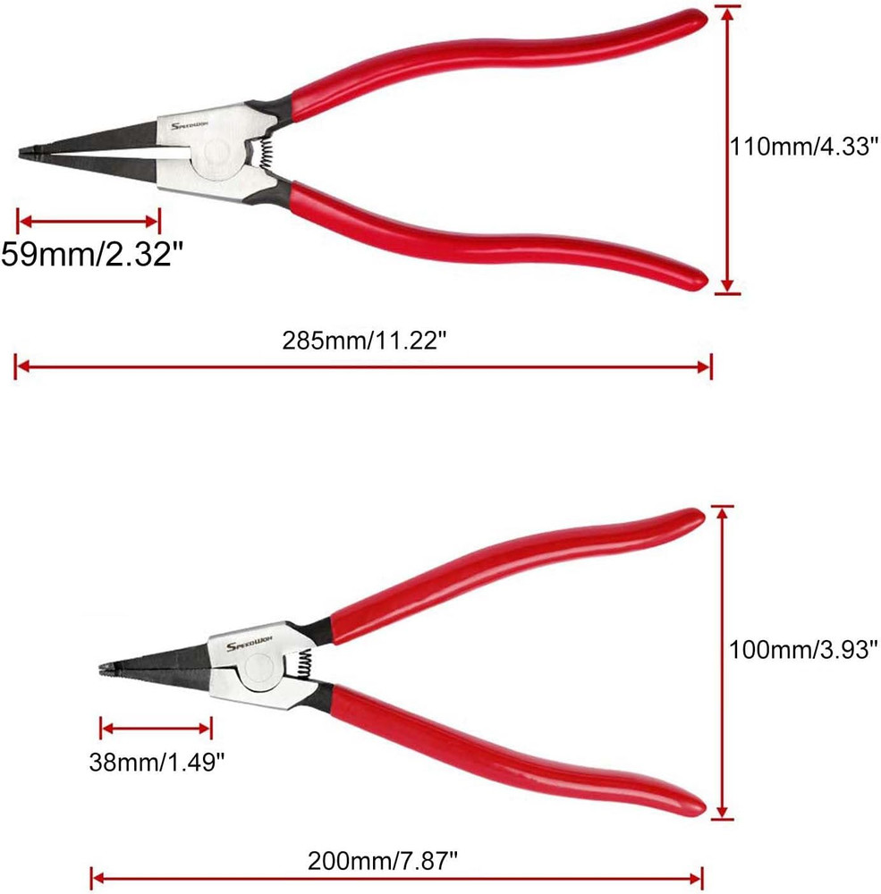 2 Pcs Special Ring Retaining Ring Pliers Set Lock Ring Pliers Flat for Removing