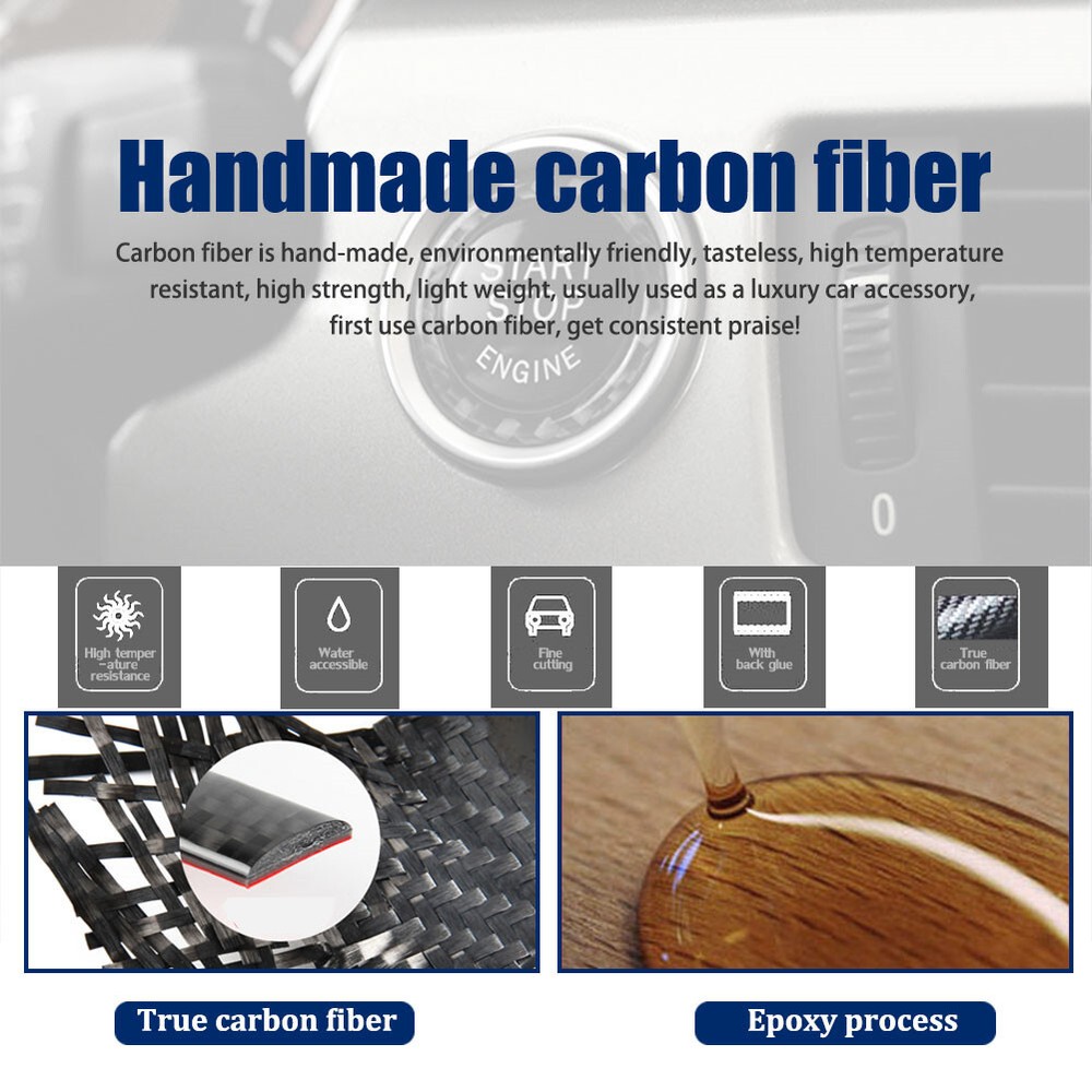 For Bmw E90 E92 E93 Carbon Fiber Engine Stripe Trim Ring Key Ring Accessories