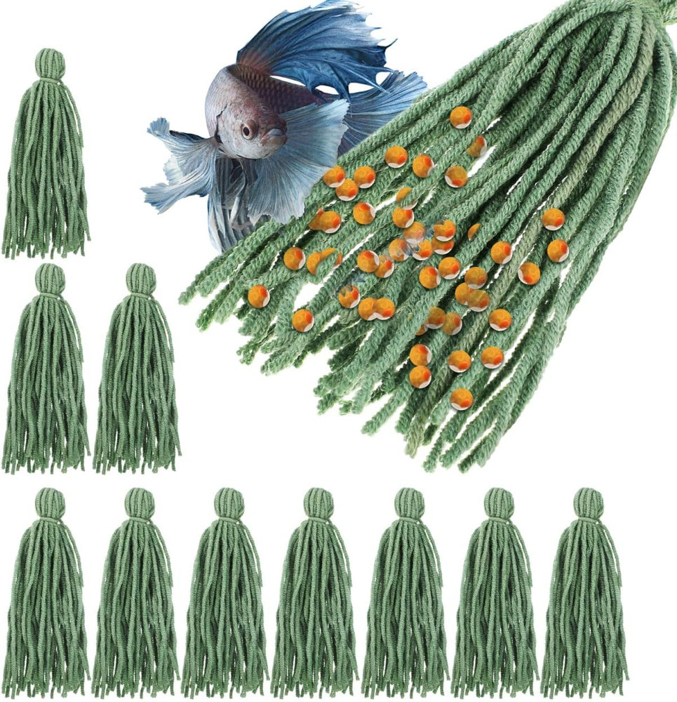 10Pcs Fish Breeding Spawning Mops Floating Egg Laying Mop for Aquarium Safe Habi