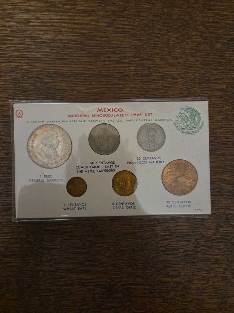 Mexico Modern Uncirculated Type Set Coins  1962-1965 Silver