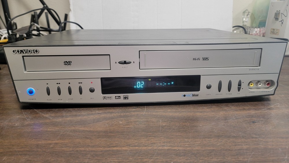 Go Video DVR4250 Sonic Blue VHS/DVD Combo Dual Deck