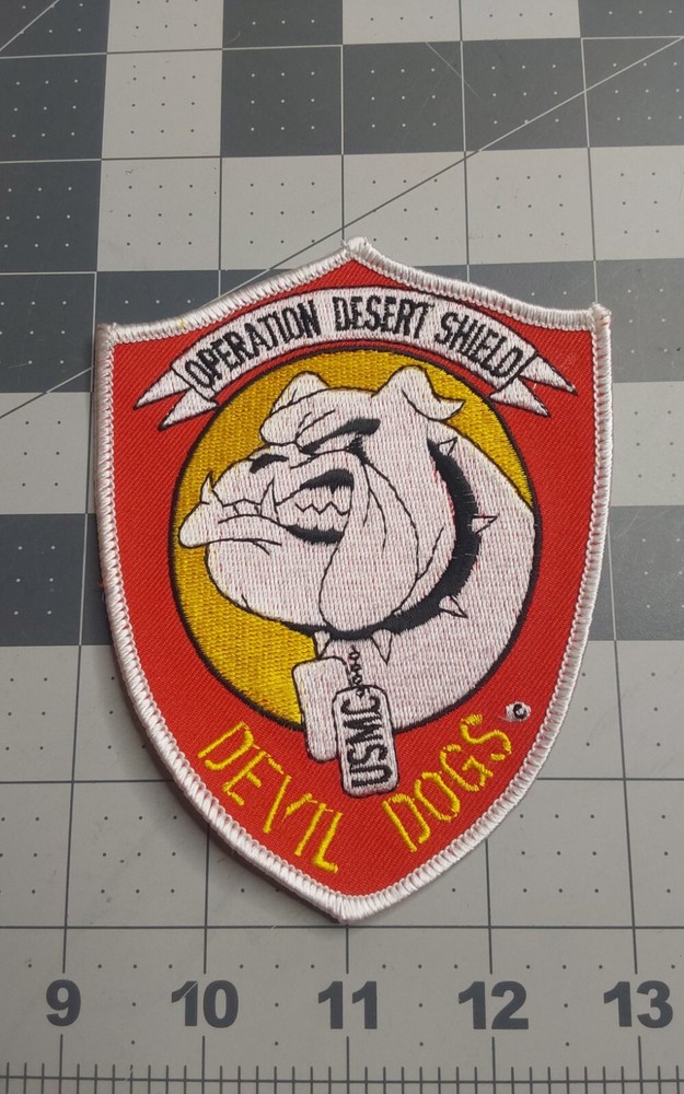 Desert Storm USMC US Marine Corps Shield Devil Dogs Patch