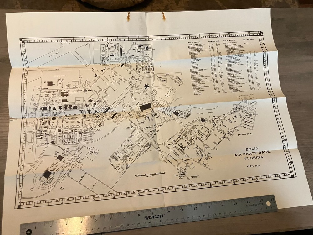 Eglin Air Force Base Florida Map 1964