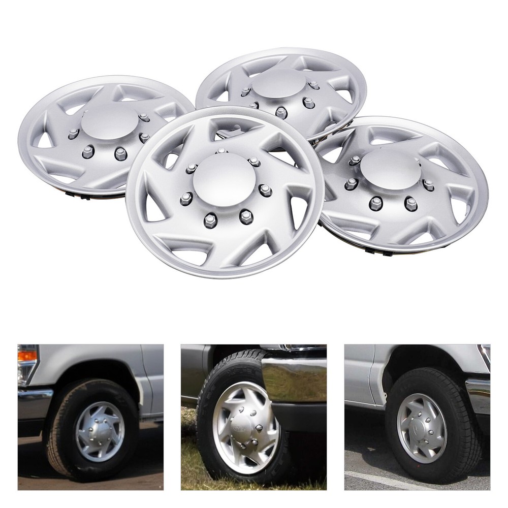 4pcs For 99-18 Ford Econoline E250 E350 E450 Hubcap Silver Van Full Wheel Cover