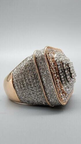 3.11ct D/VVS Lab Created Diamond Men's Square Cluster Statement Ring 925 Silver