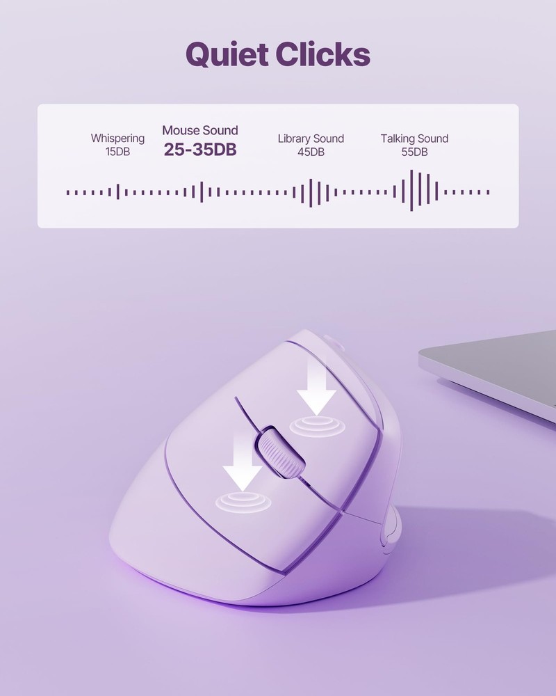 Ergonomic Mouse, USB+Bluetooth Dual Connection, Wireless Vertical Mouse for R...