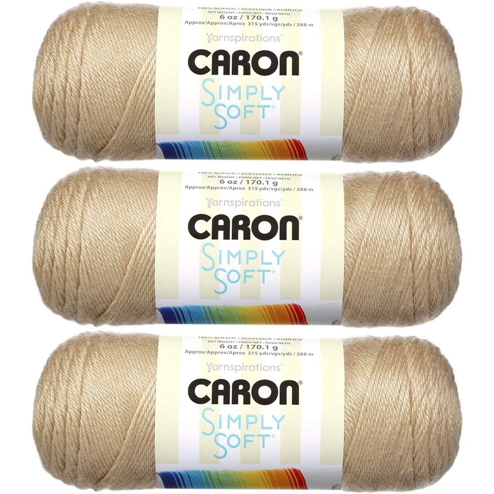 Caron - Simply Soft - Pack of 3 Solid Thread Balls 6 oz
