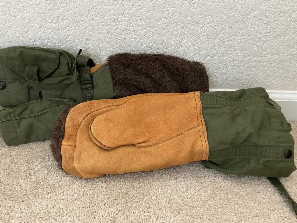 Extreme Cold Weather Leather/Wool Mitten Pair Size Medium NSN: 8415-782-6716 NEW