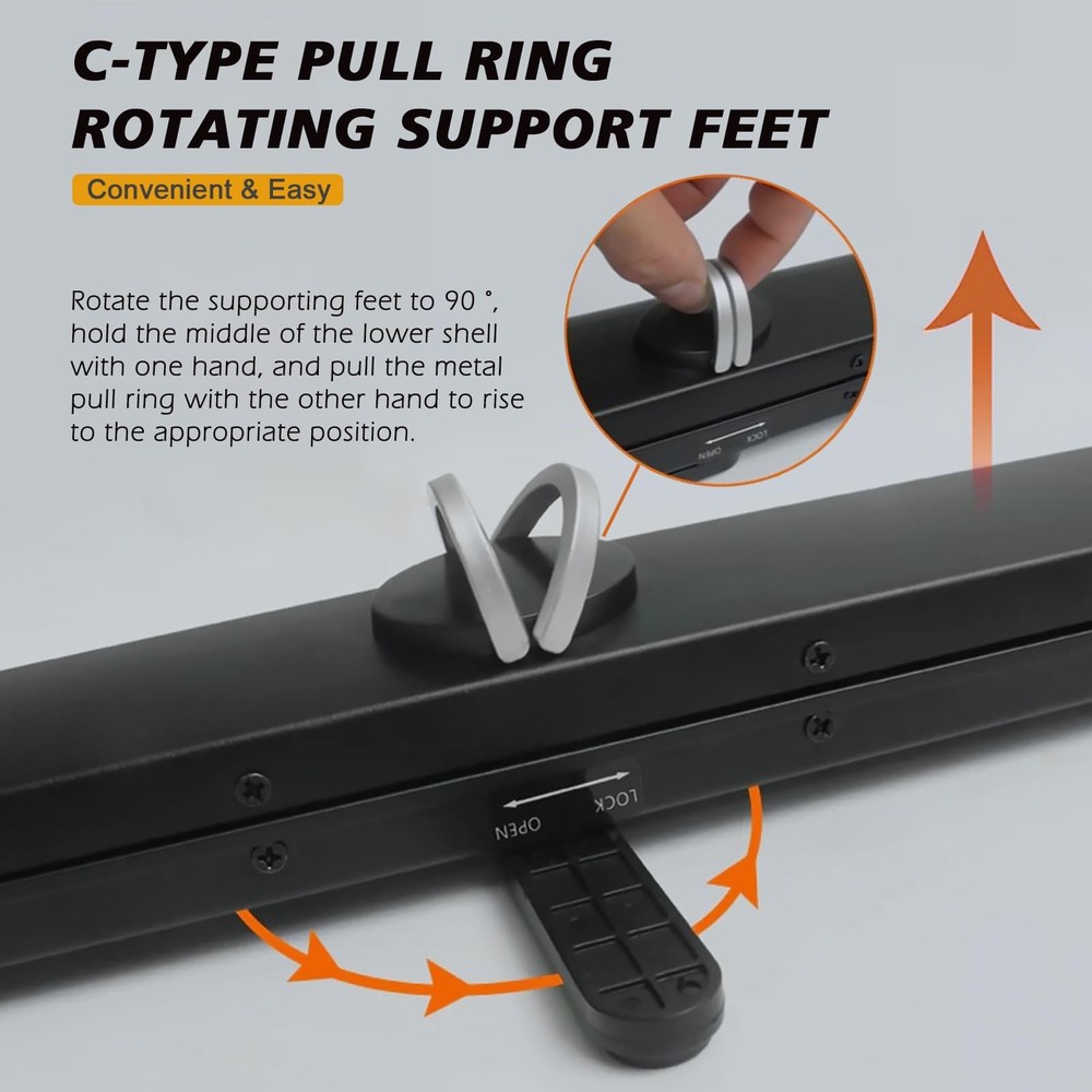 50 Inch Projector Screen Pull Down, 16:9 Projector Screen Retractable Tableto...