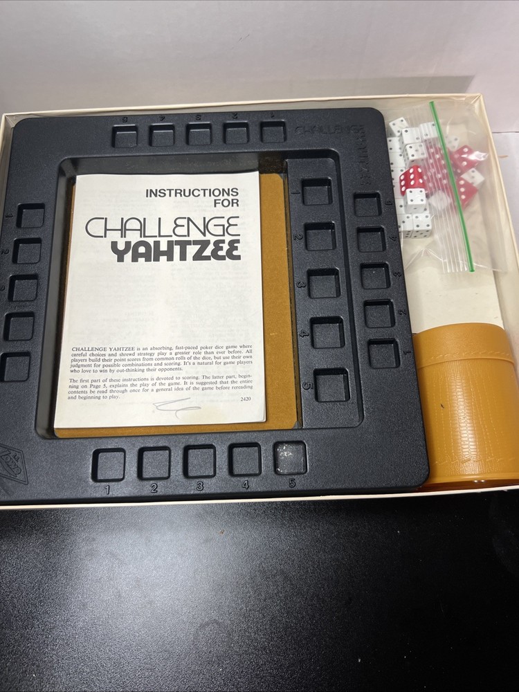 Vintage 1974 E.S. Lowe Challenge Yahtzee Game - Complete