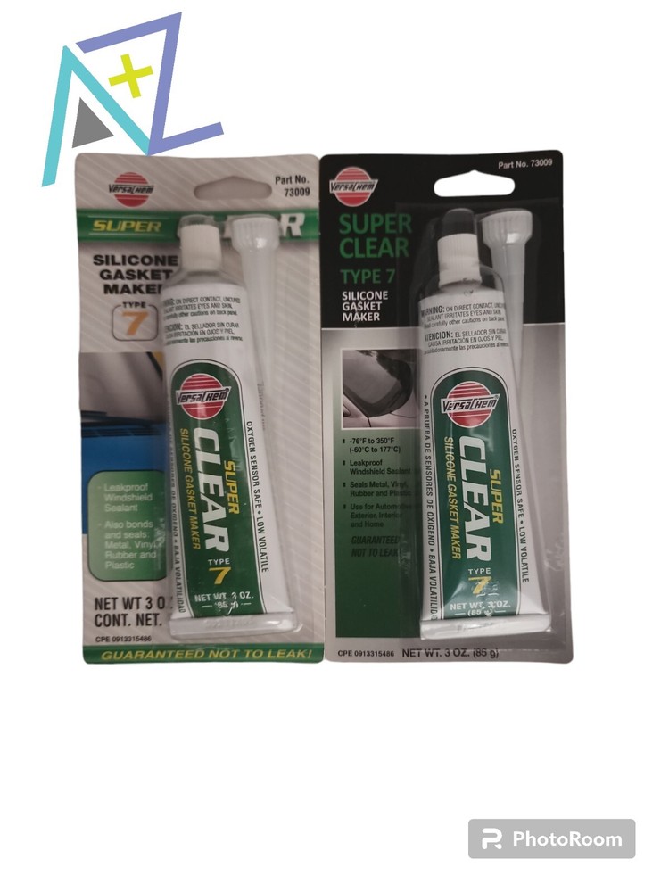 2PK- Clear Silicone Type 7  Gasket Maker Sealant