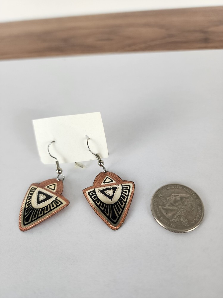 Arrowhead Tribal Triangle Copper Dangle Earrings
