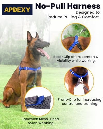 Freedom No Pull Harness for Dog with Front Clip, Designed for Large Black