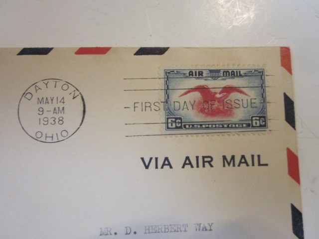 US COVER 1938 EAGLE HOLDING SHIELD FDC SCOTT C23 AIRMAIL ENVELOPE