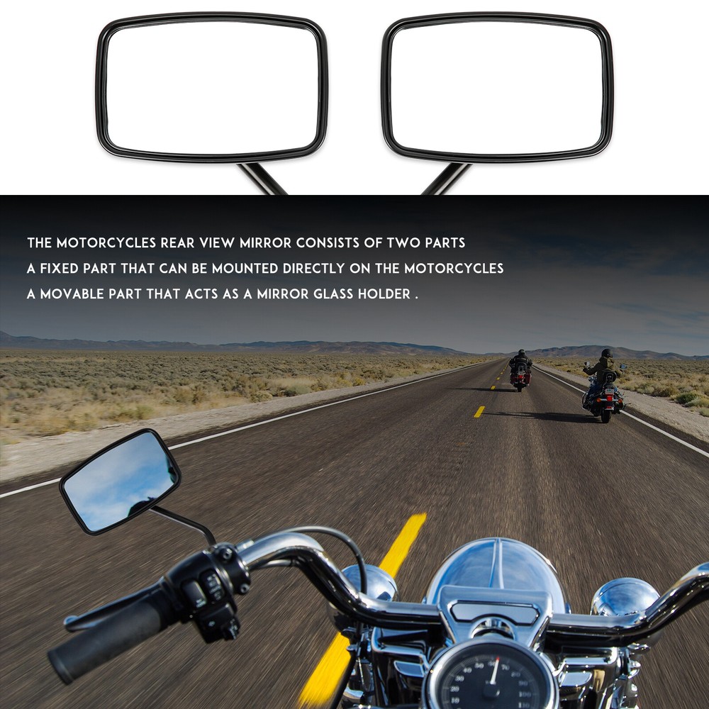 For Honda Shadow Phantom 750 VT750C2B Black Rectangle Motorcycle Side Mirrors
