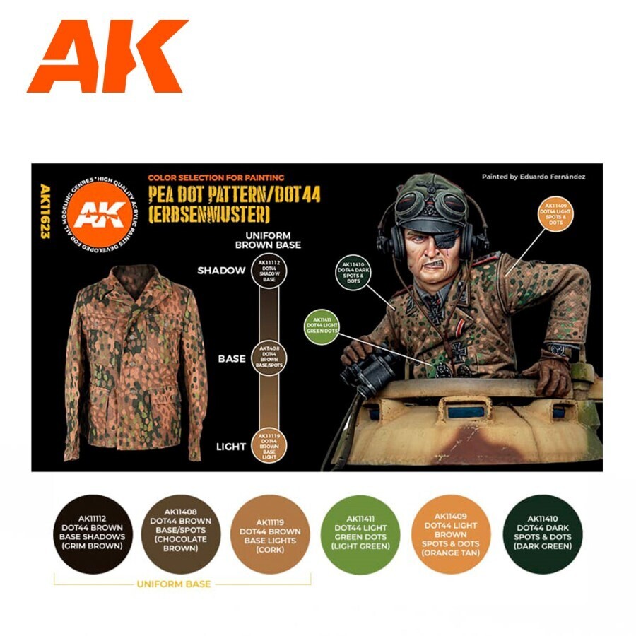 AK Interactive: Pea Dot Pattern/DOT44 Camouflage - Paint Set - AK11623