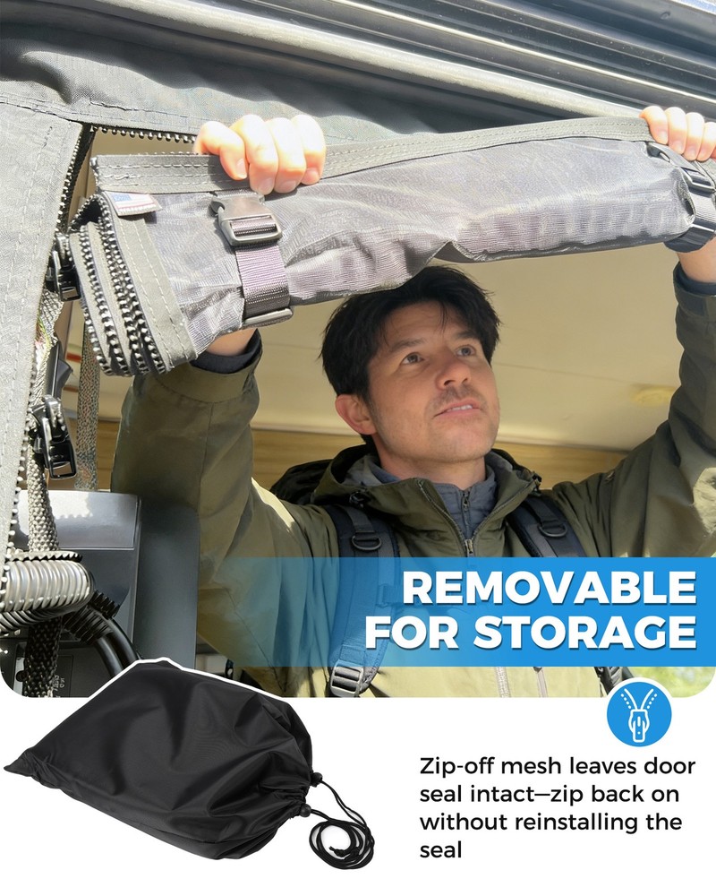 Van Bug Screen w/Privacy Panel Fit Mercedes Sprinter 2007-ON High Roof Side Door