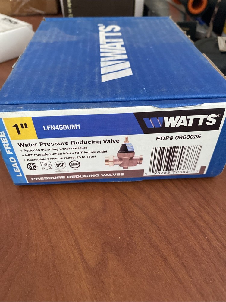 New Watts LFN45BUM1 1 inch Water Pressure Reducing Valve EDP 0960025