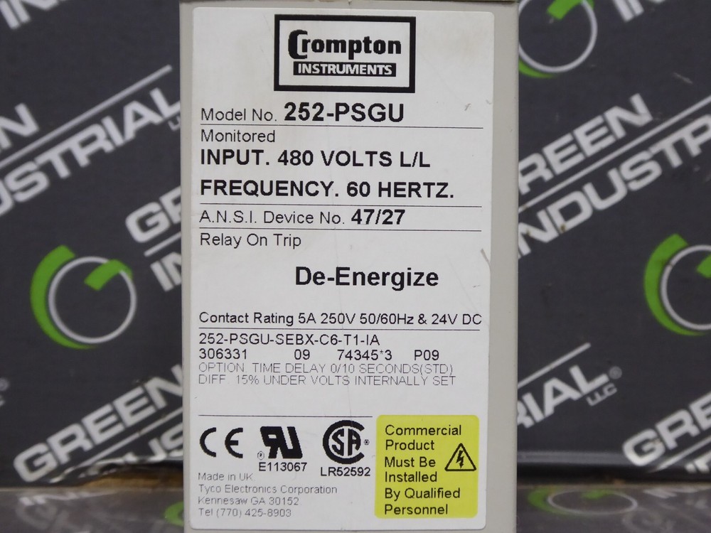 USED Crompton Instruments 252-PSGU Time Delay Relay