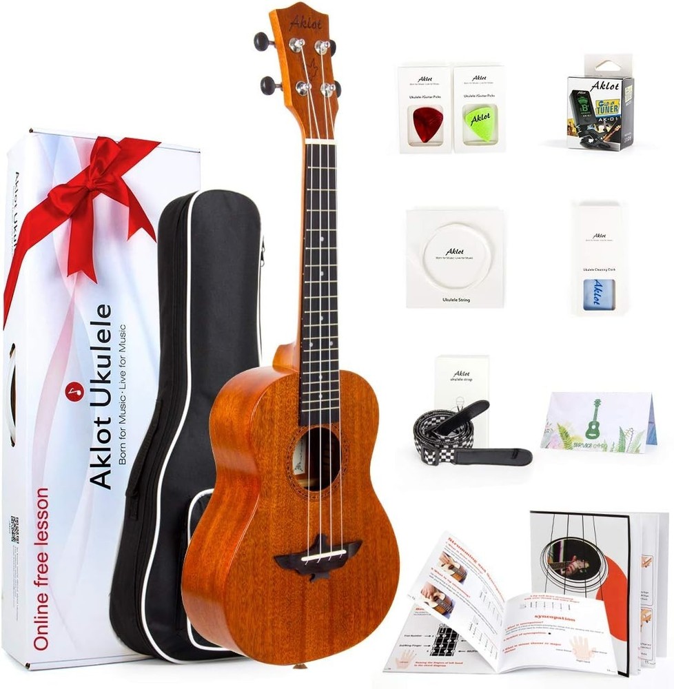Solid Mahogany Concert Ukulele - Free Lesson & Accessories