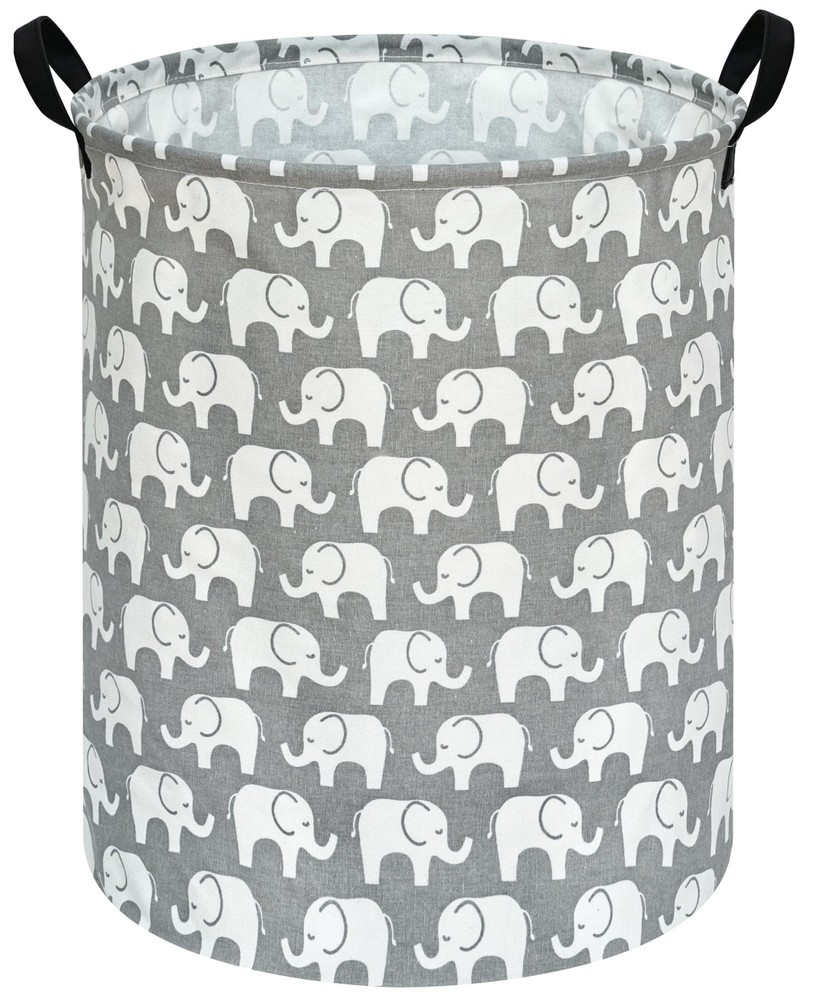 KUNRO Round Laundry Gift Basket Storage Hamper, Clothes Storage Organizer Bin...