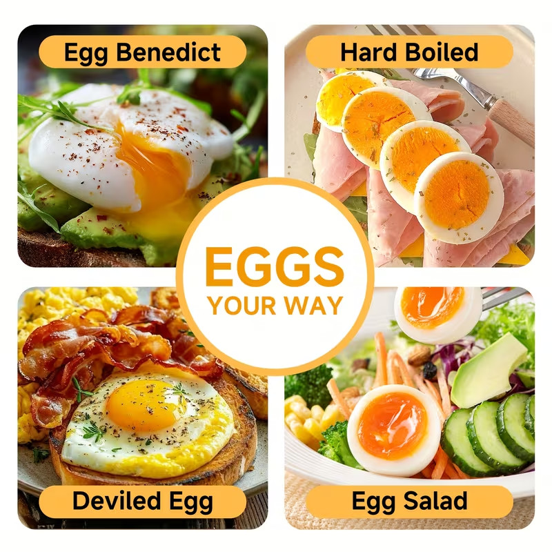 Luxury Fast Single Layer/Double Layer Egg Cooker for Boiled, Scrambled Egg