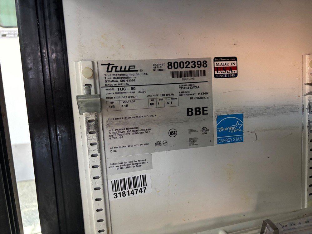 True TUC-60 Two-Solid Door Undercounter Refrigerator