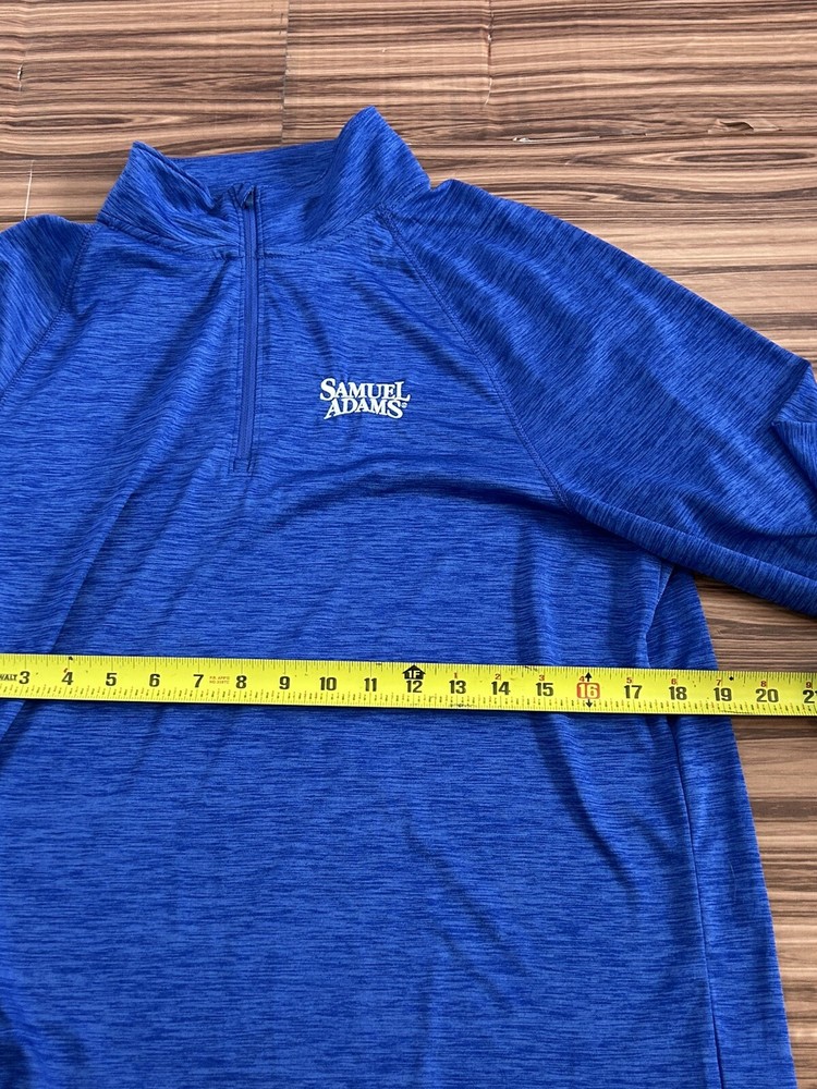 Mens Samuel Adams 1/4 Zip Pullover Blue size Large