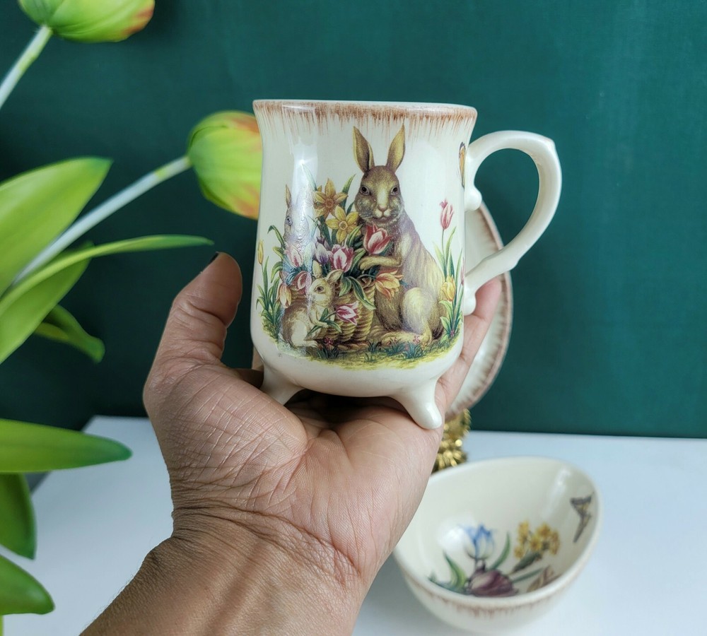 Easter Dinnerware Lot - Egg Shaped, Tulips, Bunny
