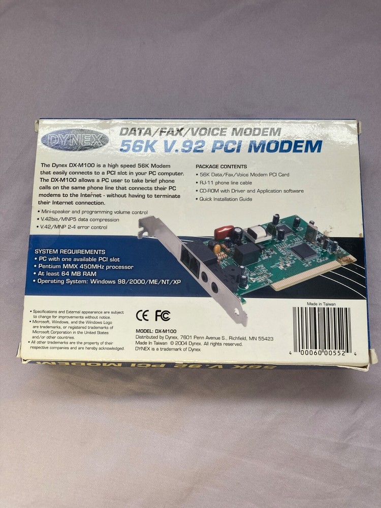 Dynex DX-M100 Data/Fax/Voice Modem