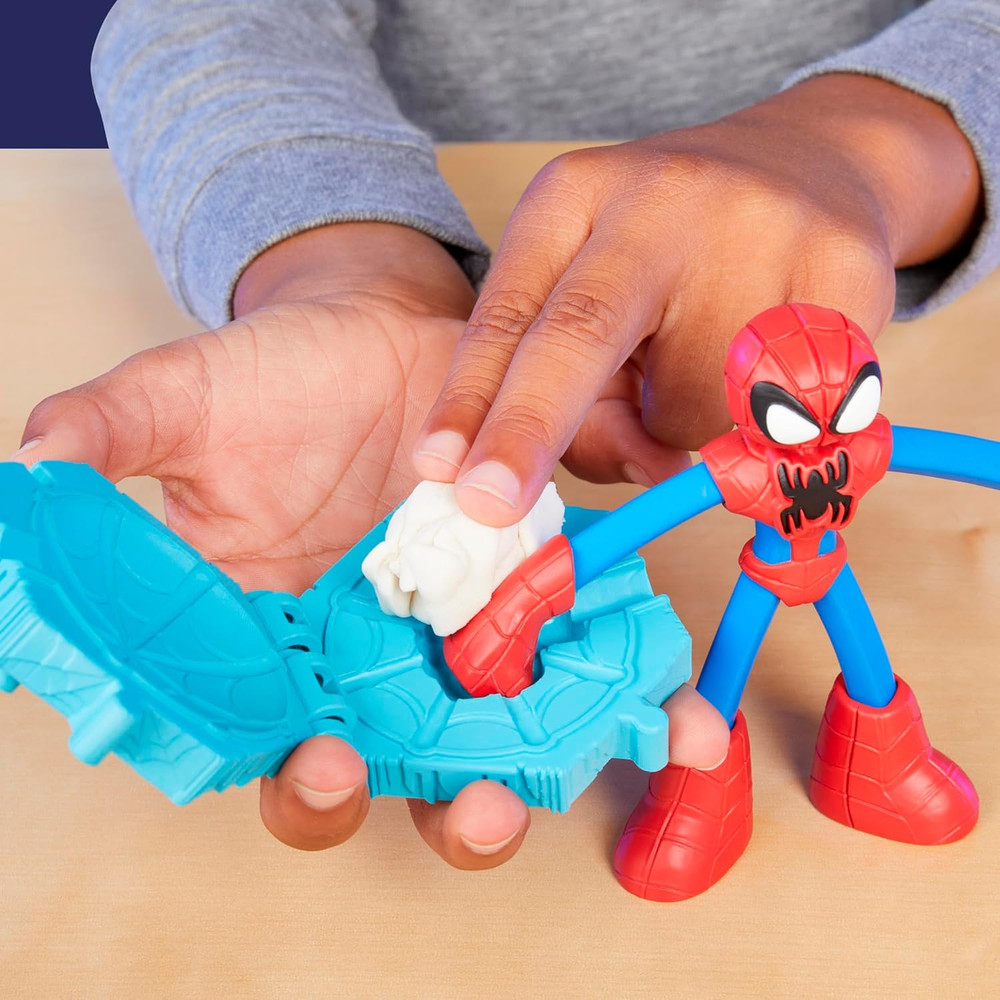 Marvel Spider-Man Launch & Slice Battle Playset with 2 Bendy Action Figures and