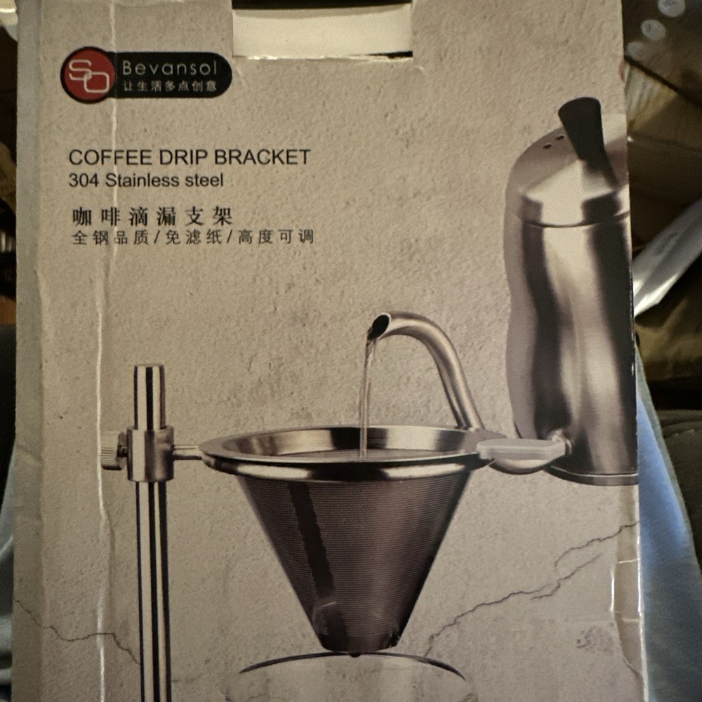Adjustable Stainless Steel Pour Over Coffee Maker Stand with Drip Cone Filter