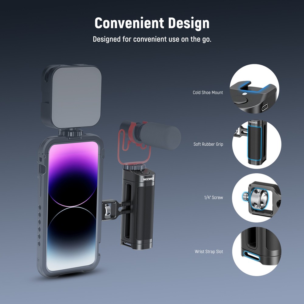NEEWER Side Handle Grip with Wireless Remote Control Button Shutter Trigger
