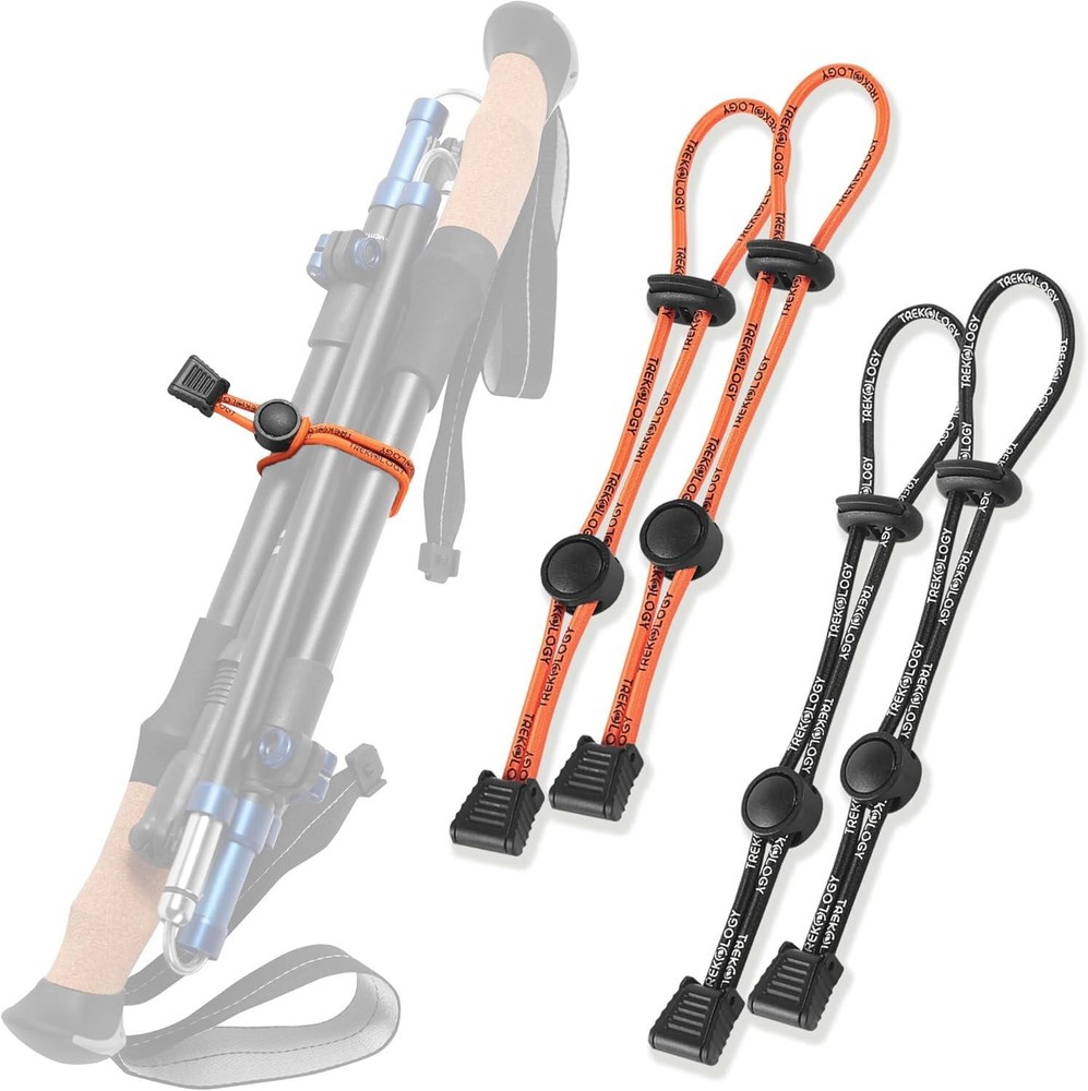 TREKOLOGY Universal Walking Stick Holder & Backpack Bungee Straps (4-Pack) (US)