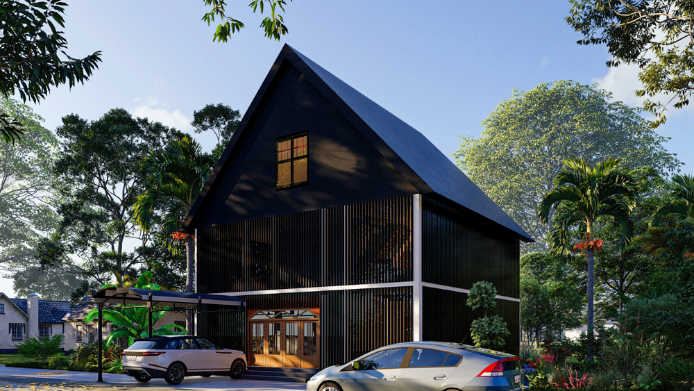 36'x36' Screened House Plans – Modern Design with Insect Screening, Timber Posts