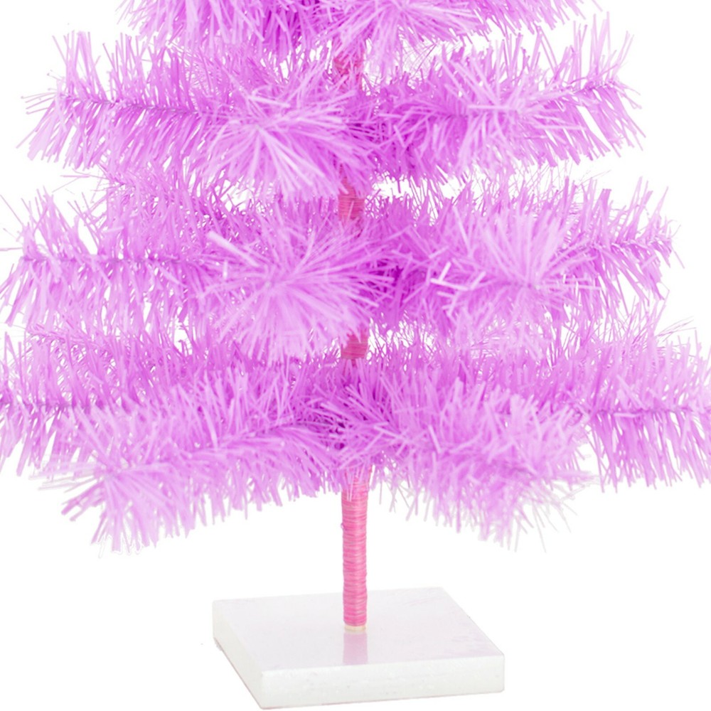 Lavender Tinsel Christmas Tree, Stand Included Folding Wire Branches
