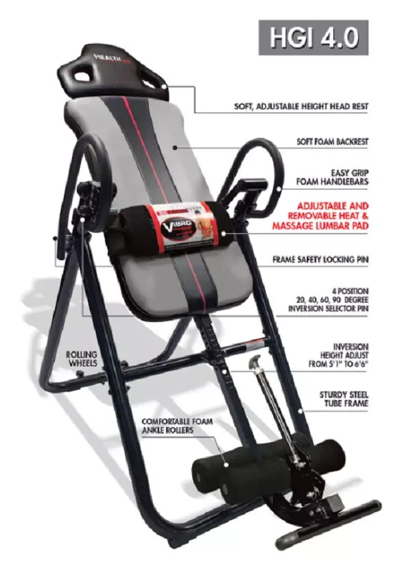 HGI 4.0 DELUXE HEAT & MASSAGE INVERSION TABLE *DISTRESSED PKG*