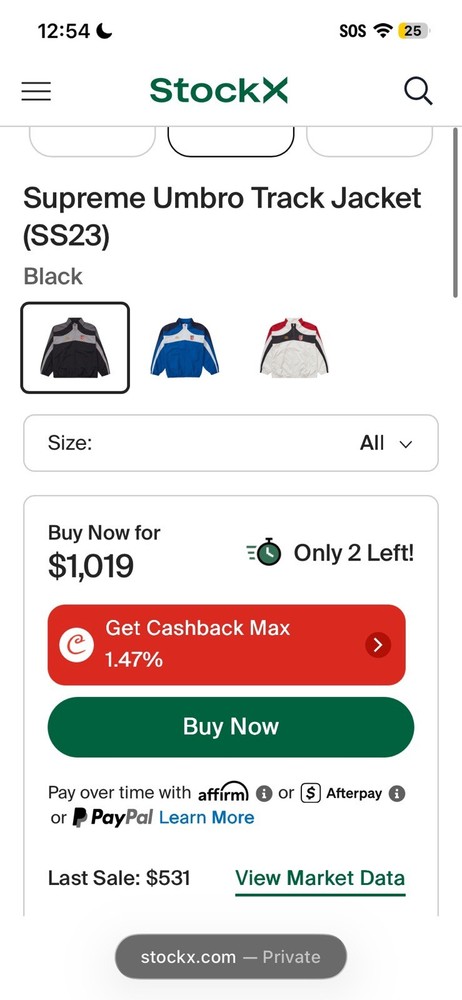 Supreme Umbro Track Jacket Blue SS23 Size