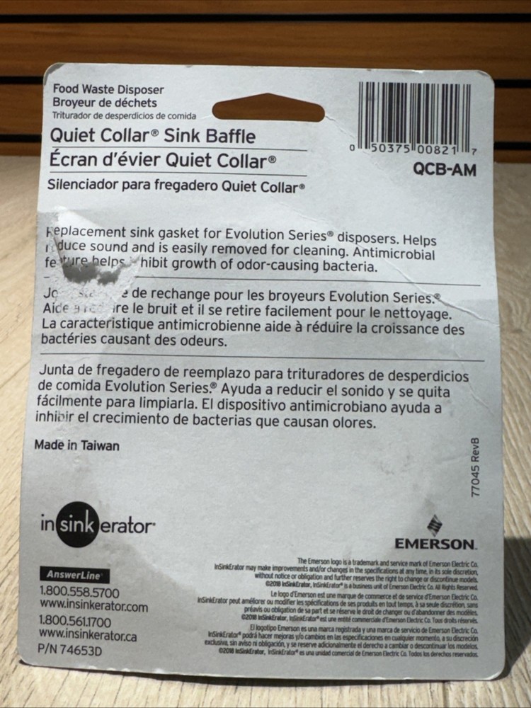 InSinkErator Sink Baffle replace Evolution Garbage Disposal Splash Guard QCB-AM