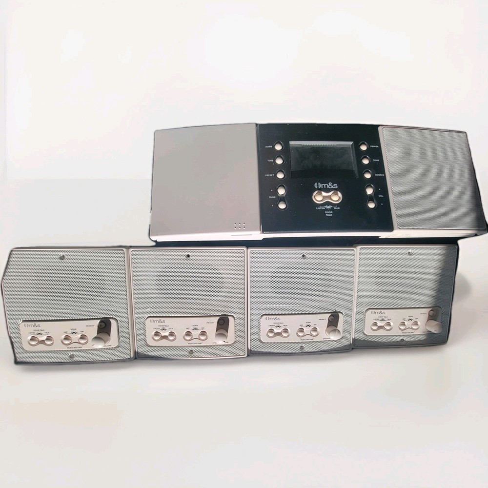 M&S Systems Intercom System Black and White DMC1 with 3 Speakers