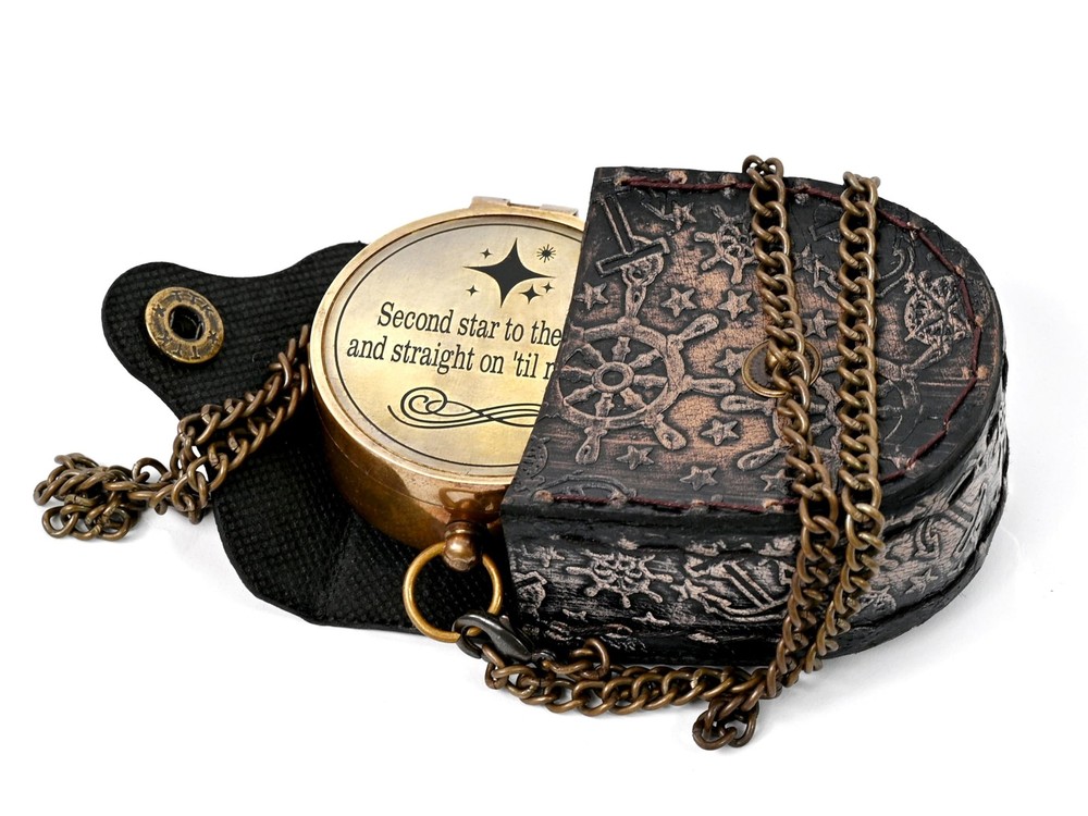 Engraved Compass Customized Brass Compass For Anniversary Birthday Gift 1P