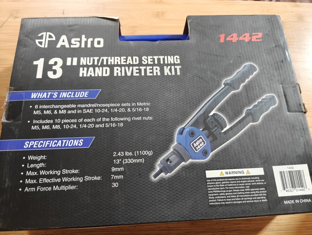 Astro 13" Nut/ Thread Setting Hand Riveter Kit 1442